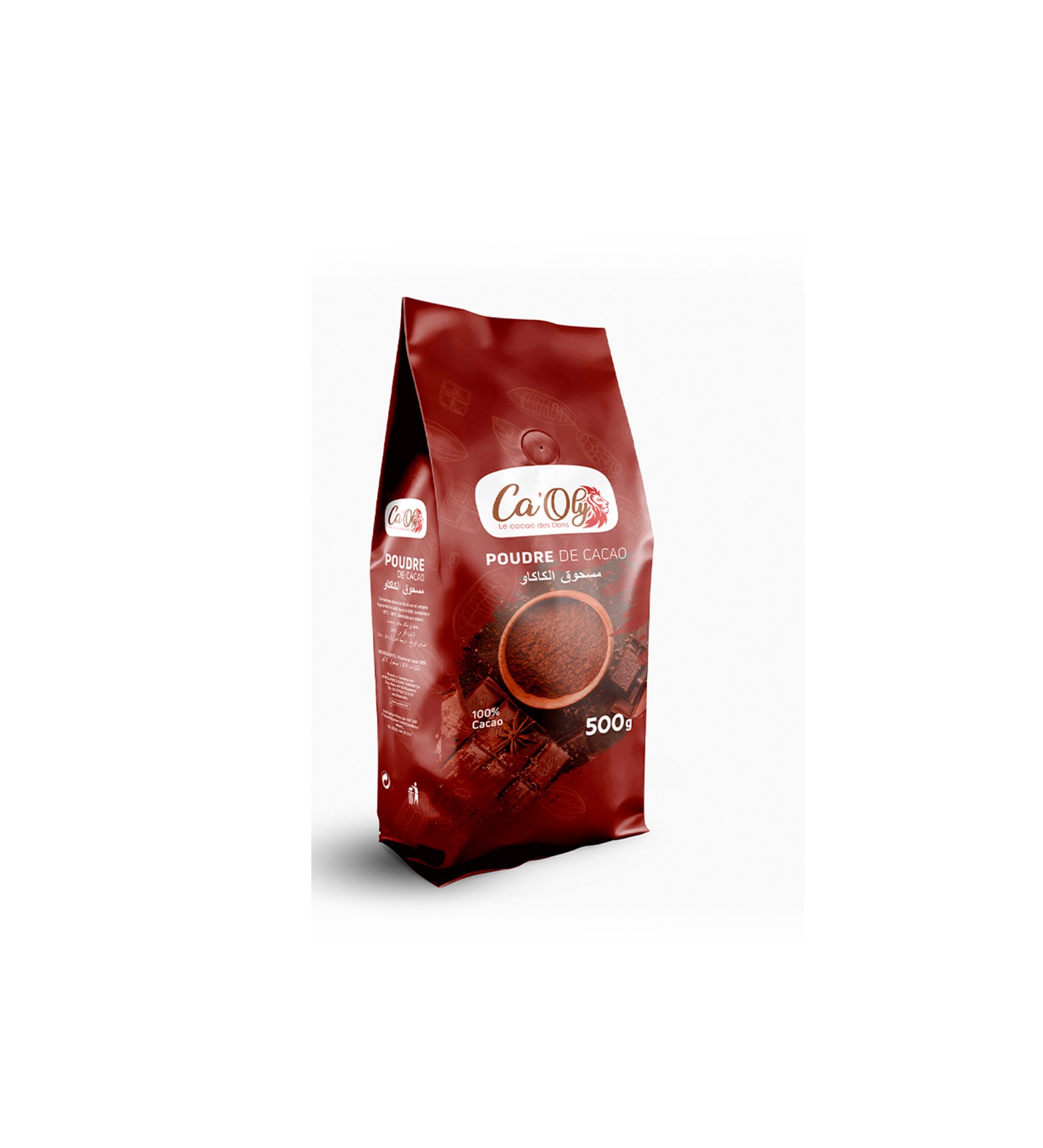 Ca'Oly BOBINE POUR SACHET A FOND CARRE DE POUDRE DE CACAO EN PLASTIQUE 145*282*54mm 500 Gram – GTIN 6176000161417