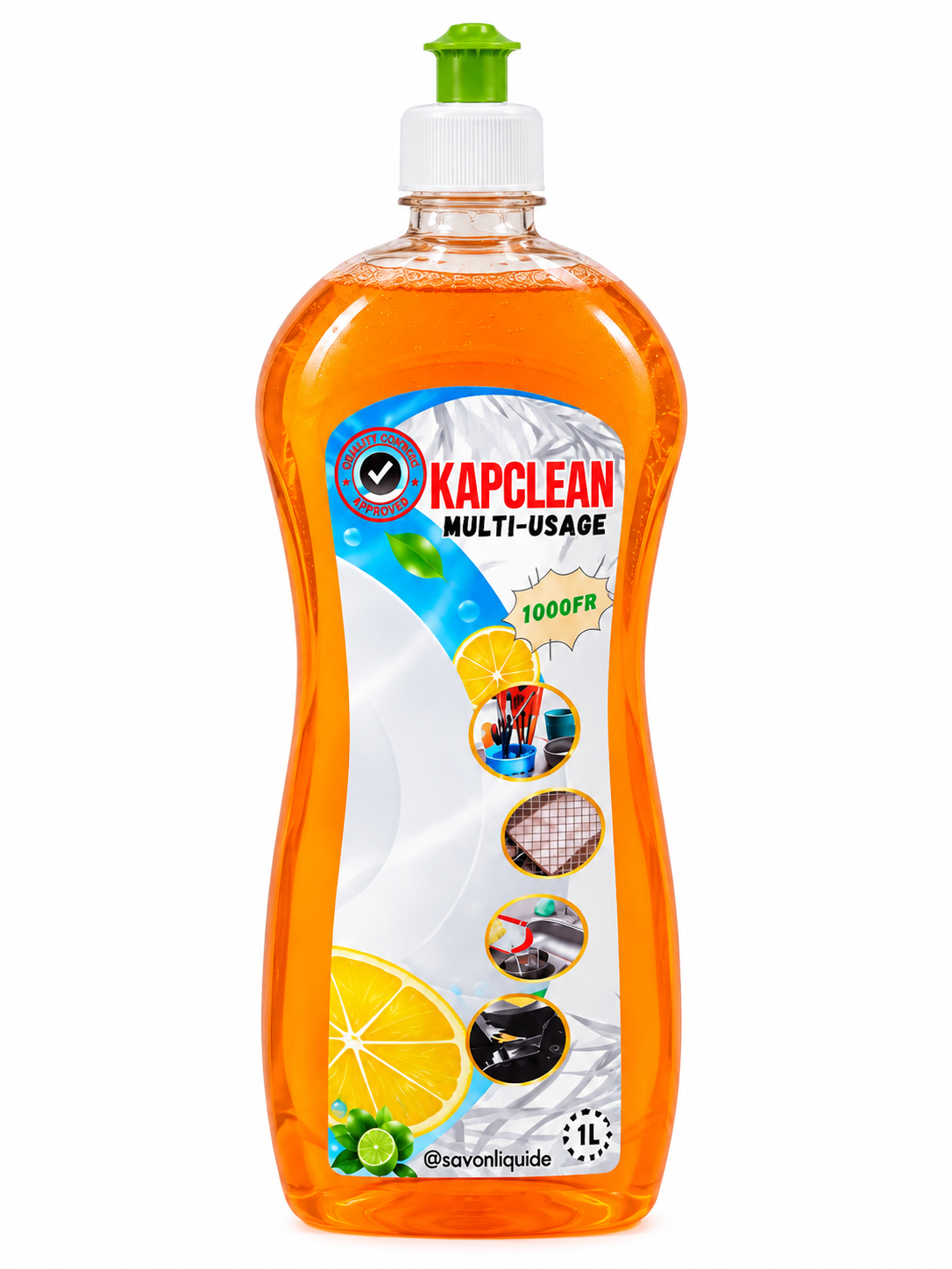 KAPCLEAN Détergent Liquide Multi - Usages citron 1 litre