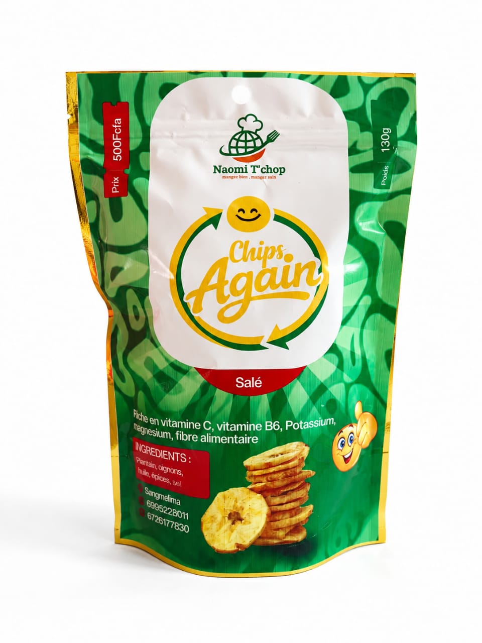 NAOMI TCHOP Chips Again salé 130 gram – GTIN 6176000189725