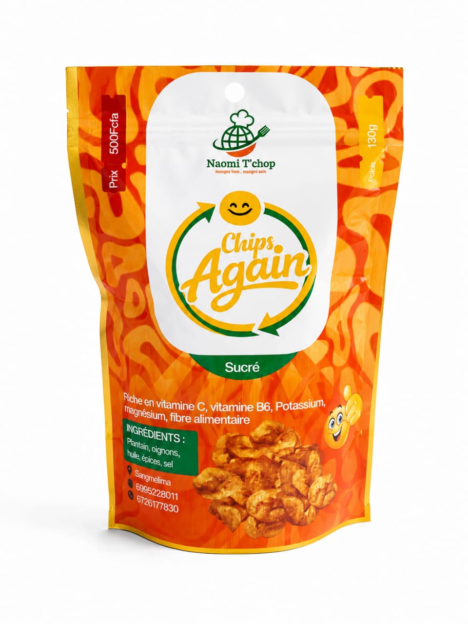 NAOMI TCHOP Chips Again sucré 130 gram – GTIN 6176000189749