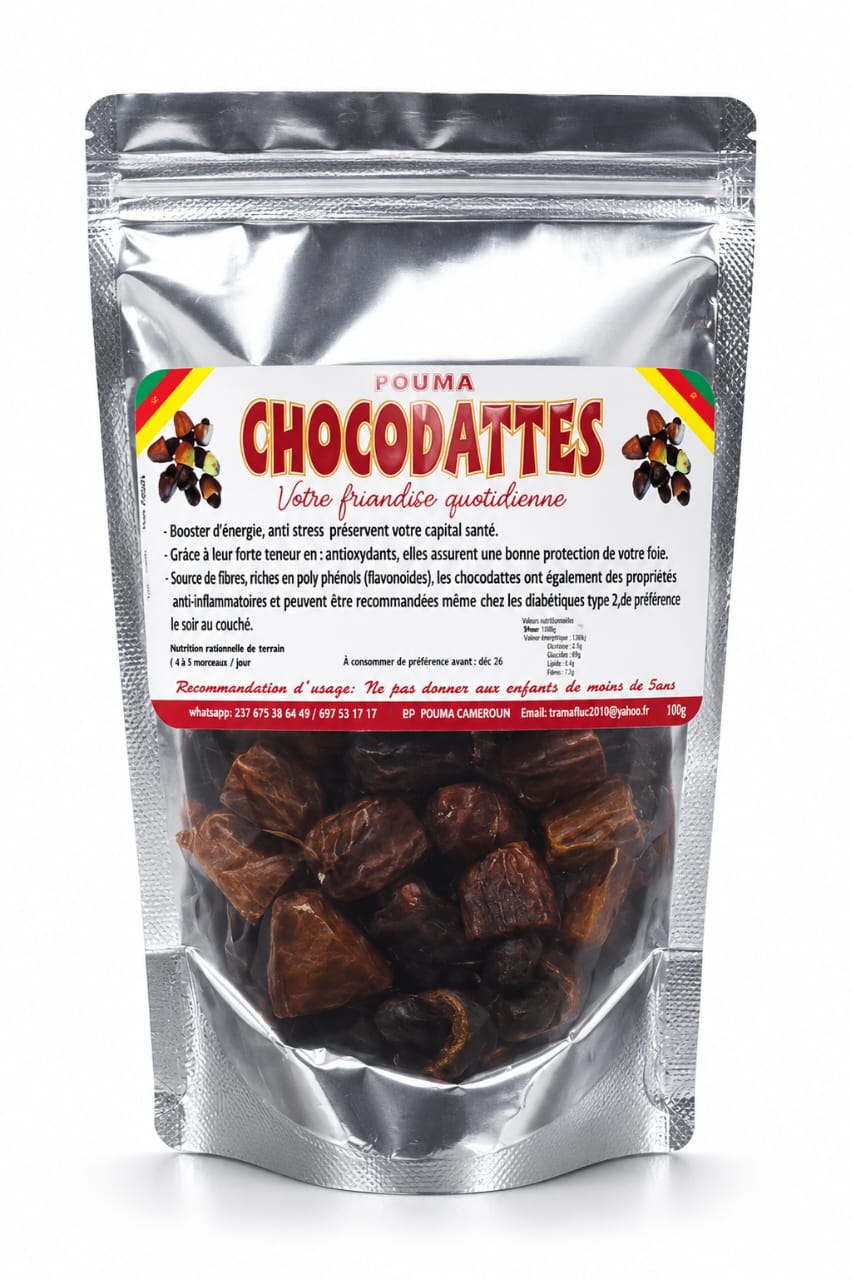 CHOCODATES Pouma Chocodates croustillant & mous dûs à la saison 100 gram – GTIN 6177000028649