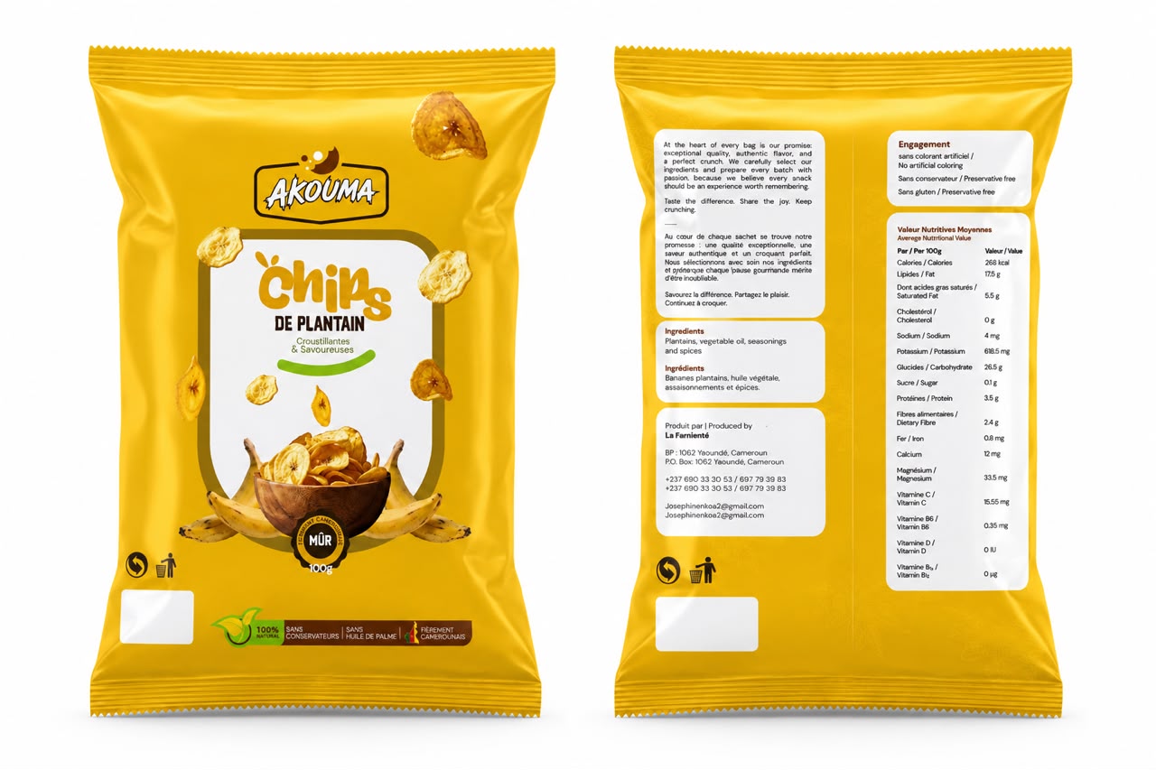 AKOUMA Chips De Plantain mur 100 gram – GTIN 6177000028793