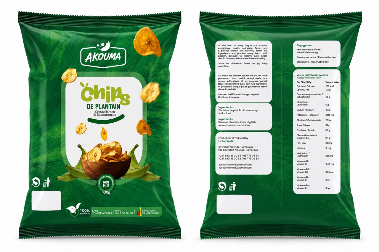AKOUMA Chips De Plantain non mur 100 gram – GTIN 6177000028809