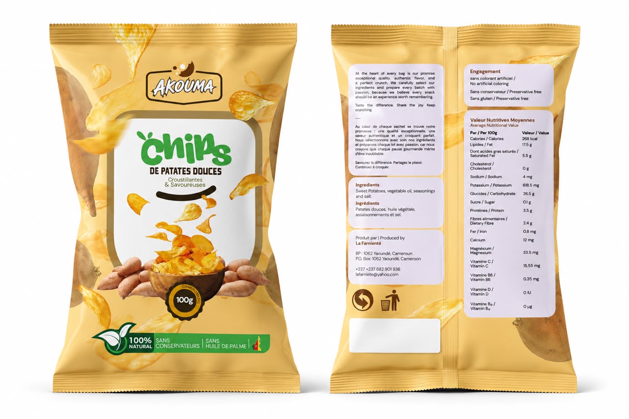 AKOUMA Chips De Patates Douces croustillantes & savoureuses 100 gram – GTIN 6177000028816